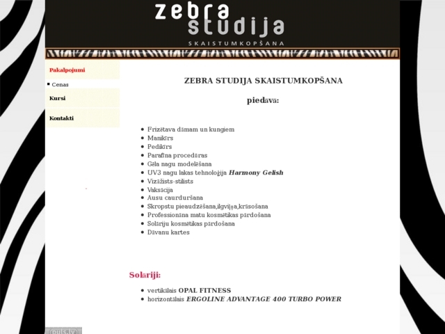 Zebra studija skaistumkopšana, Ave salons, SIA